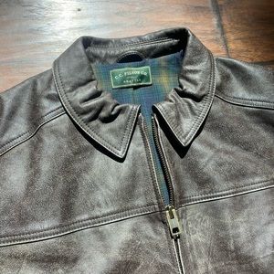 Cc Filson Dawson leather jacket flannel lined